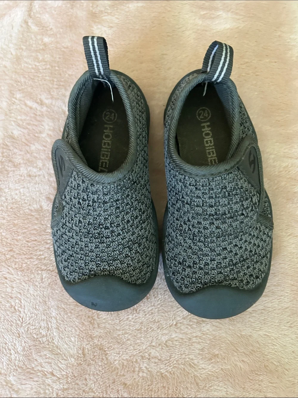 Charcoal Gray Slip-On Knit Sneakers